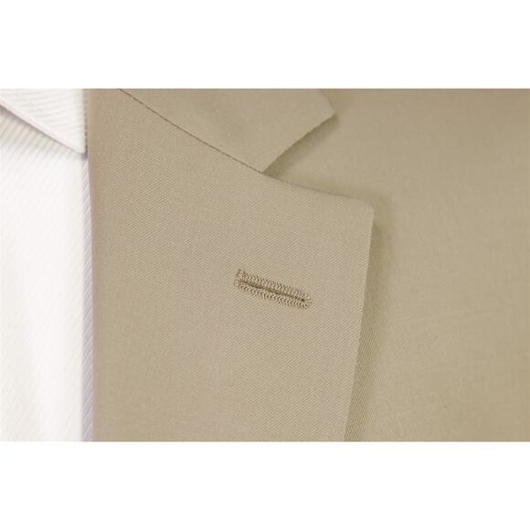 Hugo Boss Solid Tan Super 100's Wool 2-Btn Suit 46L - Picture 5 of 9